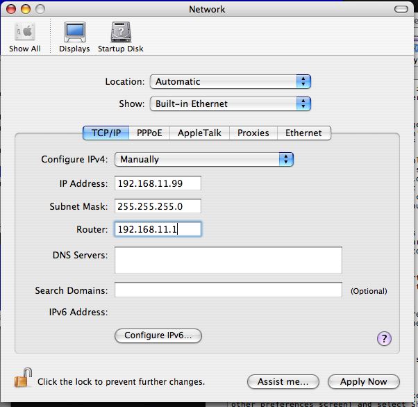 Manual network card configuation